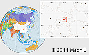 Political Location Map of Zhong Xian, highlighted country