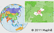 Political Location Map of Zhong Xian, highlighted parent region