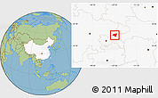 Savanna Style Location Map of Zhong Xian, highlighted country