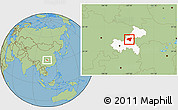 Savanna Style Location Map of Zhong Xian, highlighted parent region