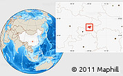 Shaded Relief Location Map of Zhong Xian, highlighted country