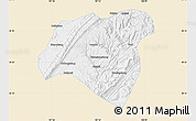 Classic Style Map of Zhong Xian, single color outside