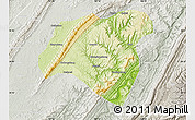 Physical Map of Zhong Xian, lighten, semi-desaturated