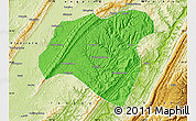 Political Map of Zhong Xian, physical outside