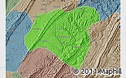 Political Map of Zhong Xian, semi-desaturated