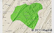 Political Map of Zhong Xian, shaded relief outside