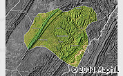 Satellite Map of Zhong Xian, desaturated