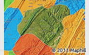 Satellite Map of Zhong Xian, political outside