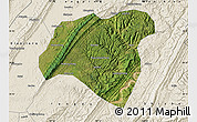 Satellite Map of Zhong Xian, shaded relief outside
