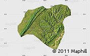 Satellite Map of Zhong Xian, single color outside