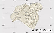Shaded Relief Map of Zhong Xian, cropped outside