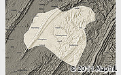 Shaded Relief Map of Zhong Xian, darken