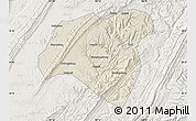 Shaded Relief Map of Zhong Xian, lighten