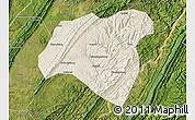 Shaded Relief Map of Zhong Xian, satellite outside