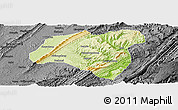 Physical Panoramic Map of Zhong Xian, darken, desaturated