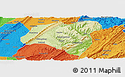 Physical Panoramic Map of Zhong Xian, political outside