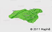 Political Panoramic Map of Zhong Xian, cropped outside