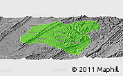 Political Panoramic Map of Zhong Xian, desaturated