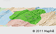 Political Panoramic Map of Zhong Xian, lighten