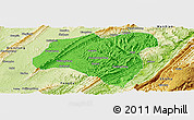 Political Panoramic Map of Zhong Xian, physical outside