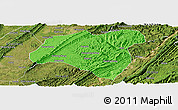 Political Panoramic Map of Zhong Xian, satellite outside