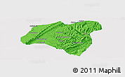 Political Panoramic Map of Zhong Xian, single color outside