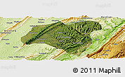 Satellite Panoramic Map of Zhong Xian, physical outside