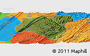 Satellite Panoramic Map of Zhong Xian, political outside