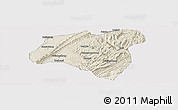 Shaded Relief Panoramic Map of Zhong Xian, cropped outside
