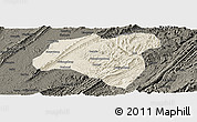 Shaded Relief Panoramic Map of Zhong Xian, darken