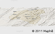 Shaded Relief Panoramic Map of Zhong Xian, lighten