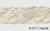 Shaded Relief Panoramic Map of Zhong Xian