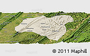 Shaded Relief Panoramic Map of Zhong Xian, satellite outside