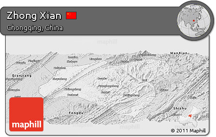 Silver Style Panoramic Map of Zhong Xian