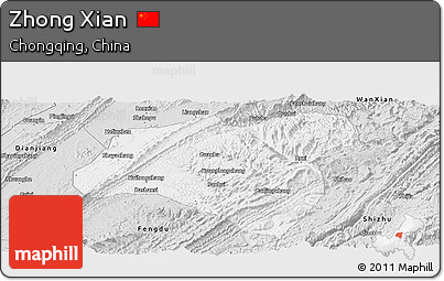 Silver Style Panoramic Map of Zhong Xian
