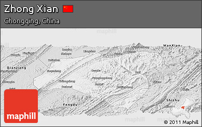 Silver Style Panoramic Map of Zhong Xian