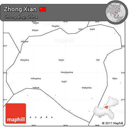 Blank Simple Map of Zhong Xian