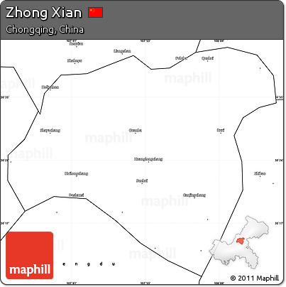 Blank Simple Map of Zhong Xian