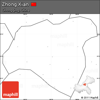 Blank Simple Map of Zhong Xian, no labels