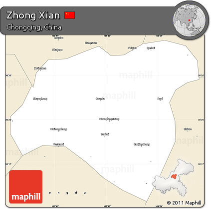 Classic Style Simple Map of Zhong Xian