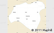 Classic Style Simple Map of Zhong Xian, single color outside