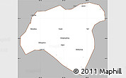 Gray Simple Map of Zhong Xian, cropped outside