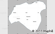 Gray Simple Map of Zhong Xian, single color outside