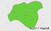 Political Simple Map of Zhong Xian, cropped outside