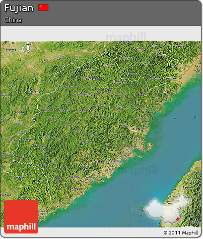 Satellite 3D Map of Fujian