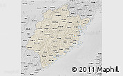 Shaded Relief 3D Map of Fujian, desaturated