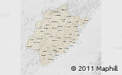 Shaded Relief 3D Map of Fujian, lighten, desaturated