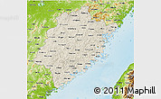 Shaded Relief 3D Map of Fujian, physical outside