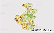 Physical 3D Map of Datian, cropped outside