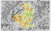 Physical 3D Map of Datian, desaturated